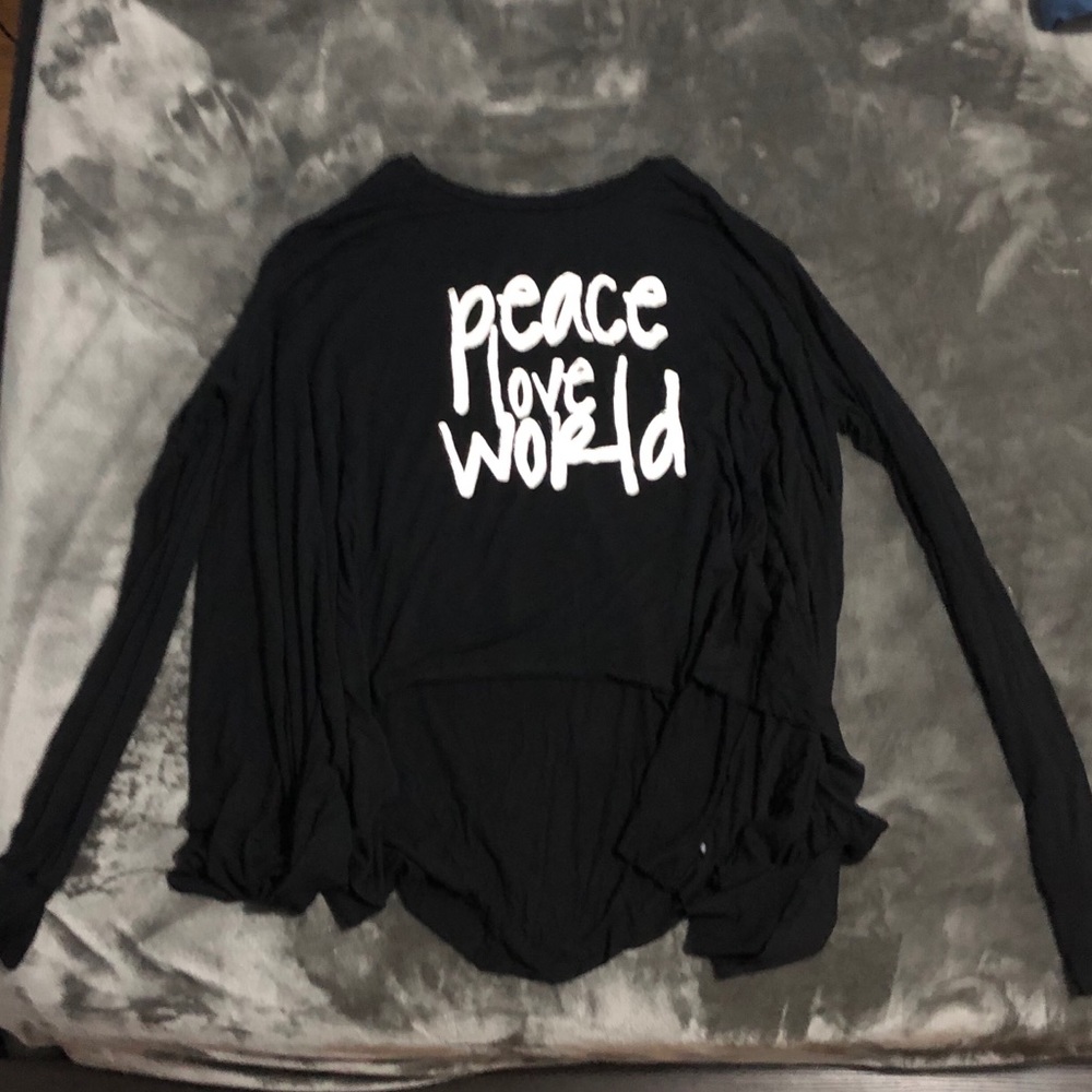 Peace Love World Long Sleeve Graphic Shirt
